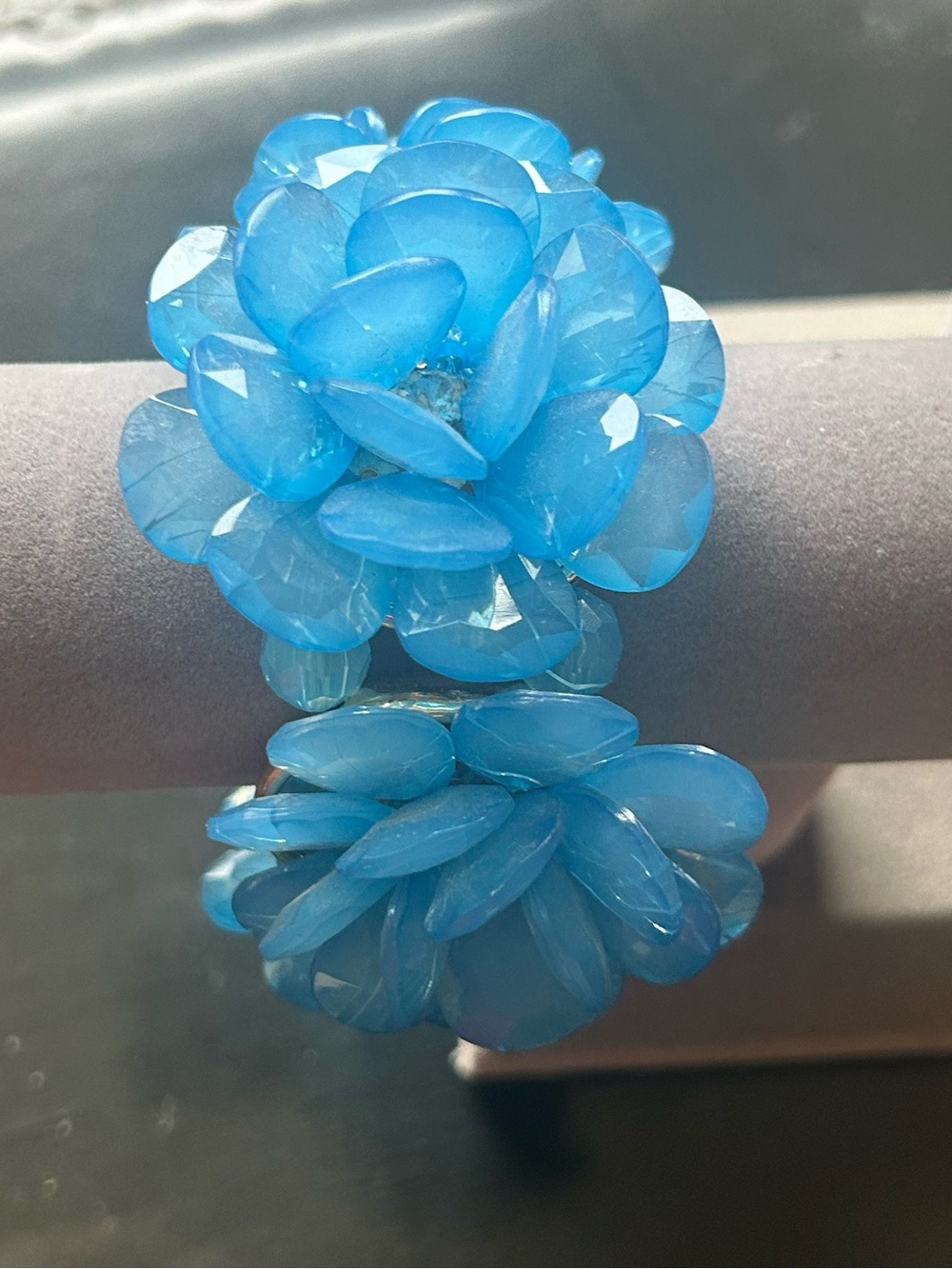 Bright Blue Floral Stretch Bracelet - Women Jewelry